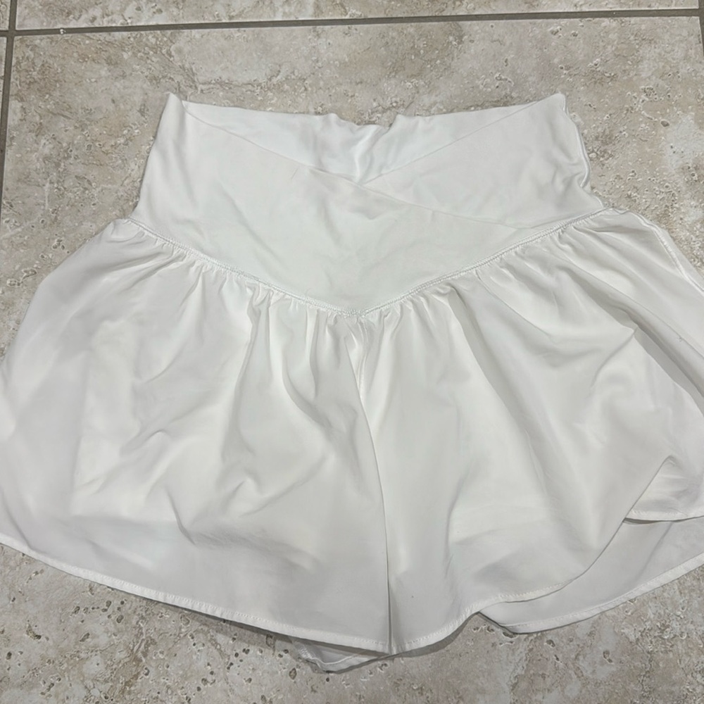 White Aerie Crossover Shorts